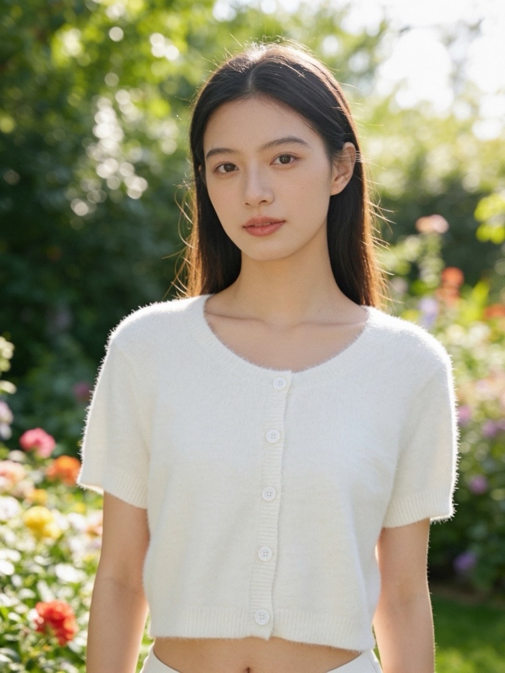 LA HEARTS CROPPED FUZZY SWEATER TOP